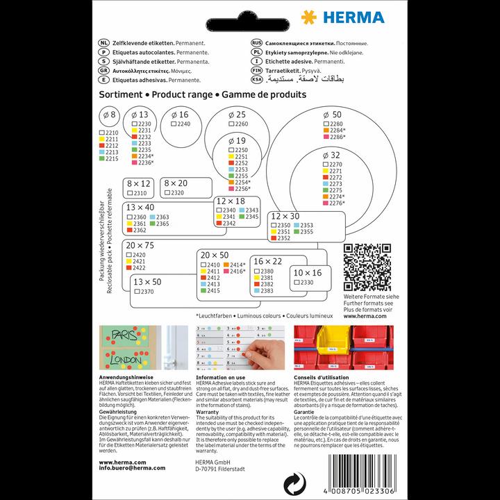 Image du produit HERMA Étiquettes à usage multiple