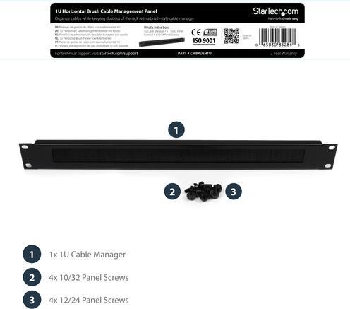 Produktbild StarTech 1u Brush Rack Cable Manager