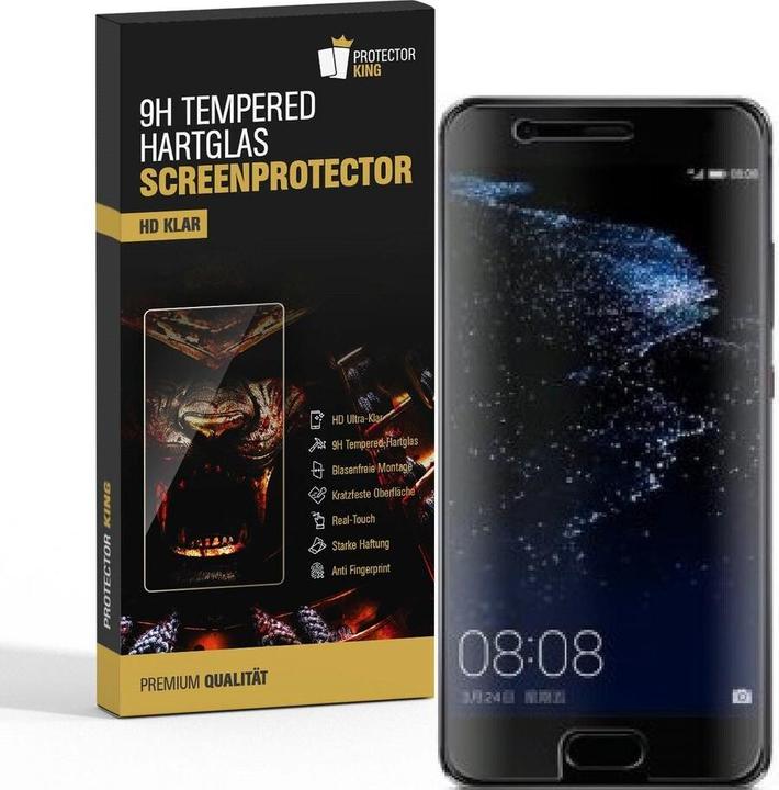 Produktbild Protectorking 1x echtes Tempered 9H Panzerhartglas 3D KLAR (1 Stück, Huawei P10)