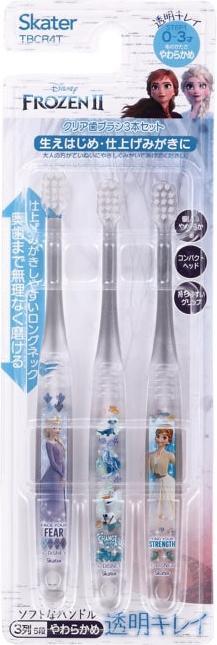 Actual product image Disney The Ice Queen 2 Clear Toothbrush Set of 3 (Soft, 3 x)