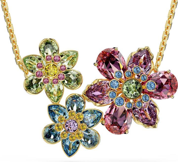 Produktbild Swarovski Idyllia Halskette Verschiedene Schliffe Blume Mehrfarbig Gold (Swarovski Metall)