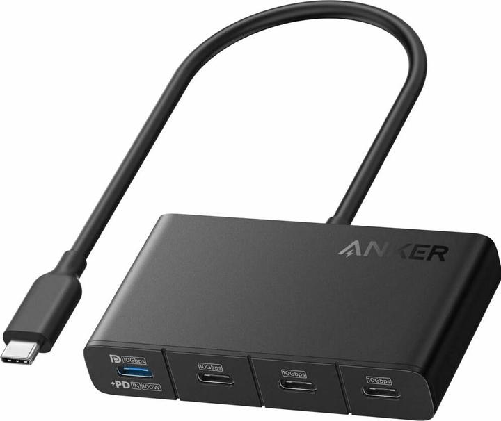Image du produit Anker Hub 4 en 1 10Gbps USB-C Noir (USB-C, 4 Ports)