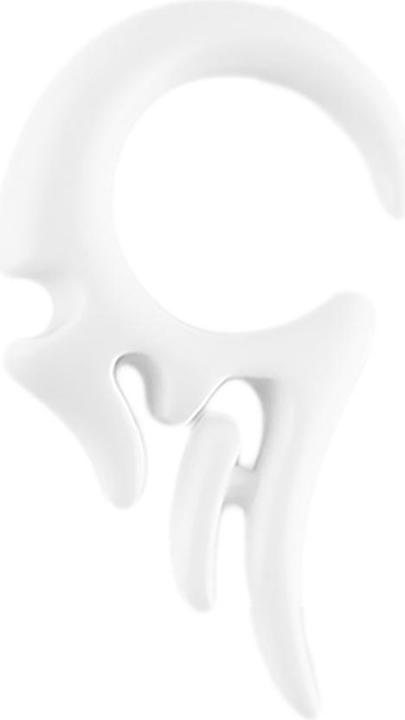 Star Piercing Taper Dehnspirale weiss mit Tribal Flügel (ohne Messing, Acryl)