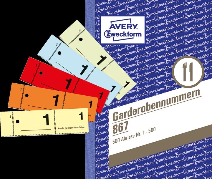 Actual product image Avery Cloakroom numbers (100 x)