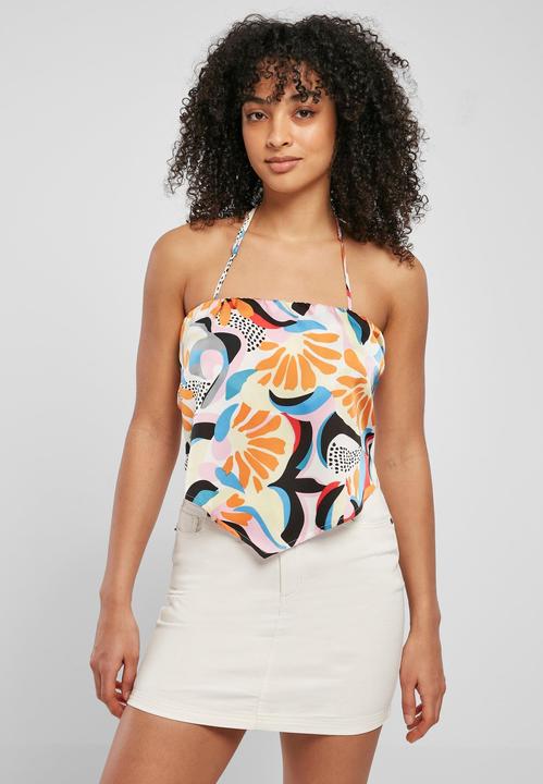 Produktbild Urban Classics Ladies Cropped AOP Satin Triangle Top - 17922 (L)