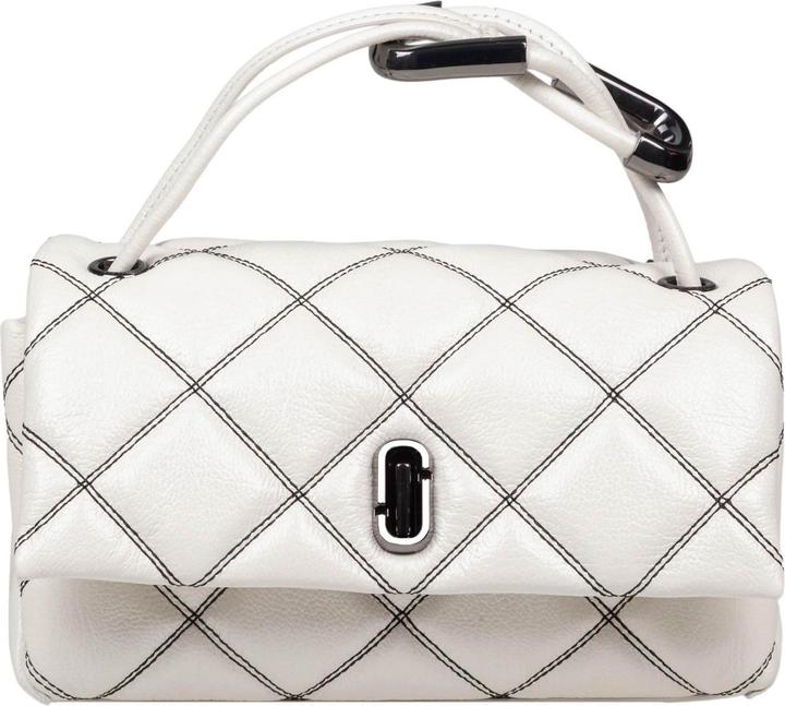 Marc Jacobs the mini dual shoulder in quilted leather color black and white