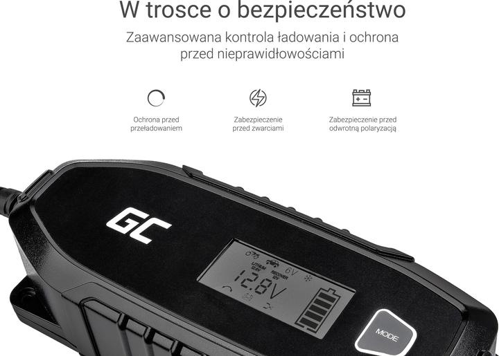 Immagine prodotto GreenCell Caricabatterie per batterie al piombo e al gel AGM - 48W - 6V / 12V (12V, 6V, 4 A)