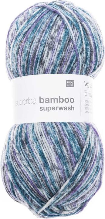 Produktbild Rico Design Wolle Bamboo für Socken 4-fädig, 100 g, Grau Blau (420 m)