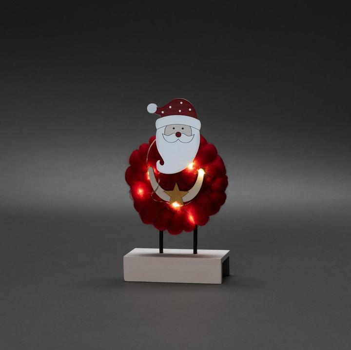 Actual product image Konstsmide LED Wooden Silhouette 'Santa with Cotton