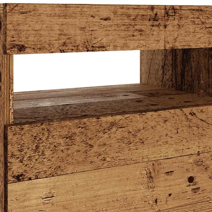 Actual product image VidaXL TV Schrank Lowboard Fernsehschrank Fernsehtisch mit LED Altholz-Optik (90 x 35 x 40 cm)