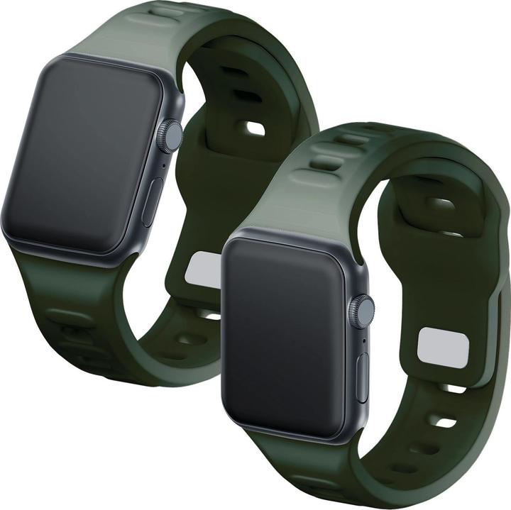 3MK Silicone Watch Strap Ciemnozielony/ Dark Green dla Apple Watch 42/44/45/49mm (Edelstahl, Silikon)