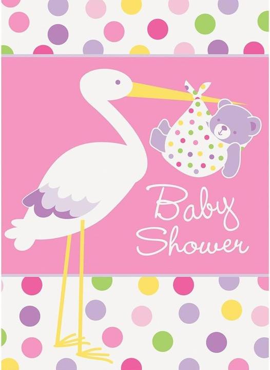 Actual product image Unique Party Stork Baby Shower Invitations (Pack of 8) (8 pcs.)