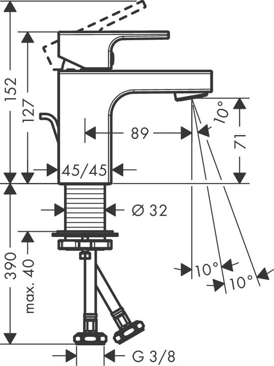 Produktbild hansgrohe Waschtischarmatur mit Einhebelmischer Vernis Shape chrom 71560000