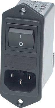 Produktbild Schaffner EMV Gerätestecker mit Filter, 6A, 250VAC