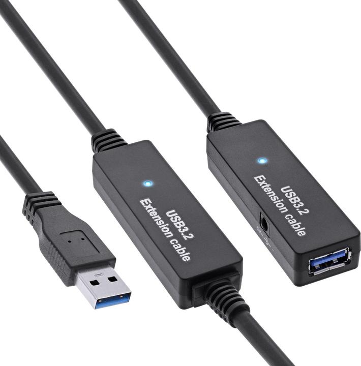 Produktbild InLine USB 3.0 Aktiv Verlängerung Stecker A an Buchse A 10m (10 m, USB 3.0)
