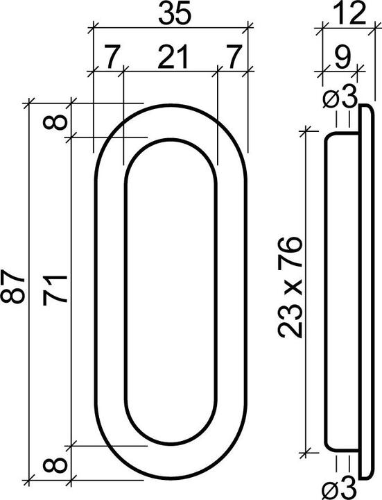 Productafbeelding OK-Line handgrepen voor schuifdeuren
