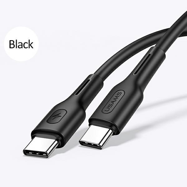 Image du produit Usams U43 Câble de charge rapide USB-C vers USB-C 100W, Noir (1.20 m, USB 3.2, 100 W)