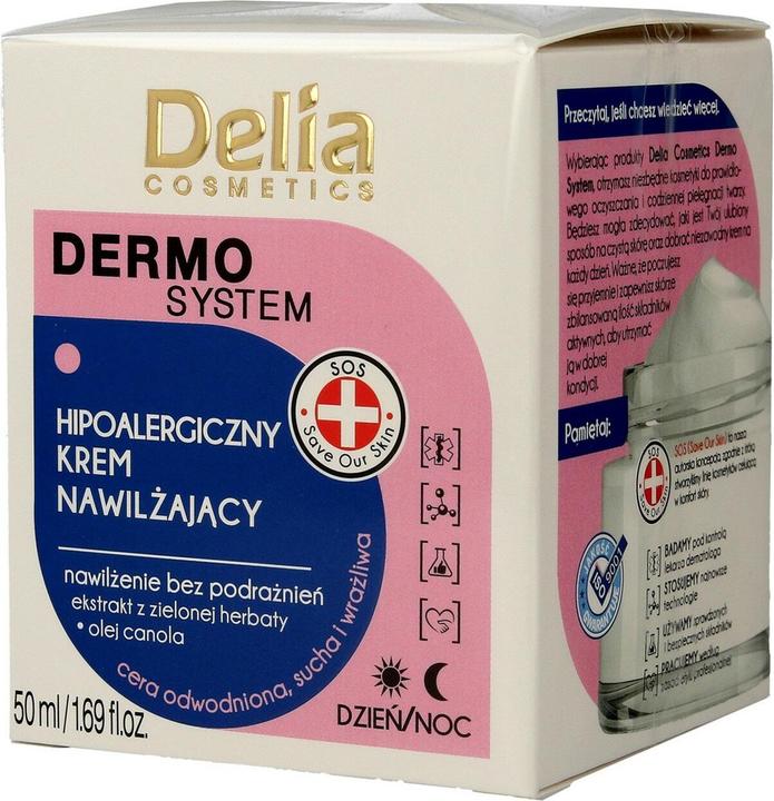 Actual product image Delia Cosmetics Delia Dermo System Hypoallergenic Day & Night Moisturising Cream 50Ml (50 ml)