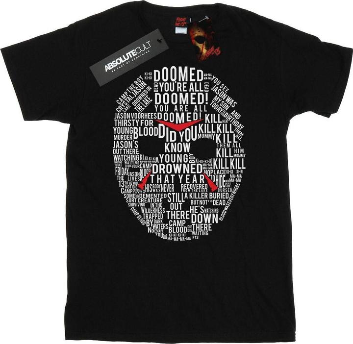 Absolute Cult Jason Text Mask TShirt (S)