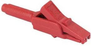 Actual product image Hirschmann INSULATED CROCODILE CLIP, RED, FEMALE SOCKET 4 mm - MA 260SH