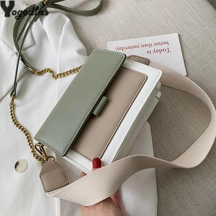 Immagine prodotto Only-Bags.Store Colore a contrasto Borse Crossbody in pelle Borsa da viaggio Moda Semplice Borsa a tracolla