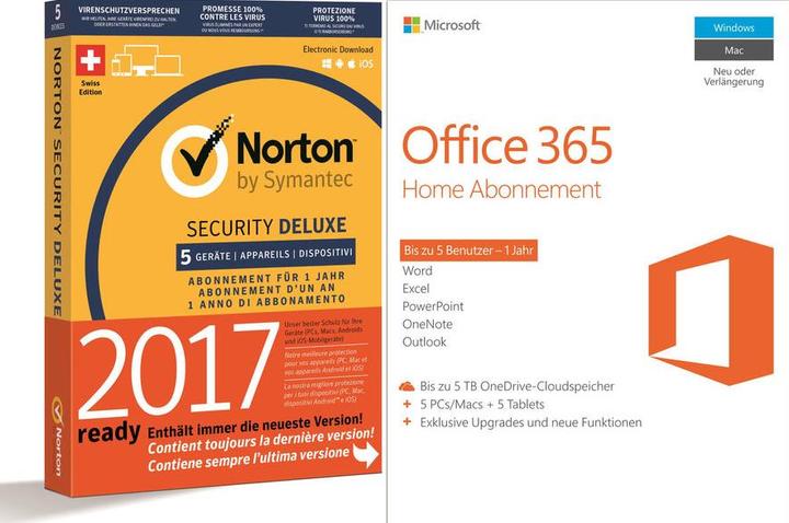 Produktbild Microsoft Office 365 Home & Norton Security Deluxe