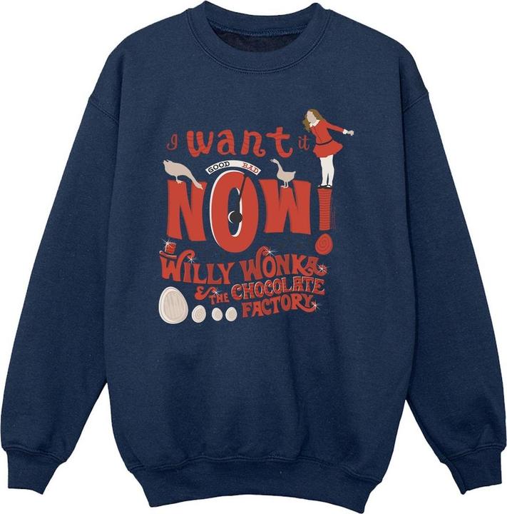 Willy Wonka & the Chocolate Factory Verruca Salt I Want It Now Sweatshirt Mädchen