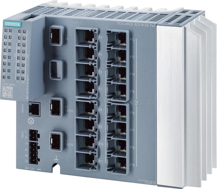 Image du produit Siemens SIEM 6GK5216-3RS00-2AC2 SCALANCE XC216-3G PoE administrable Layer 2 IE - Commutateur - Power... (14 Ports)