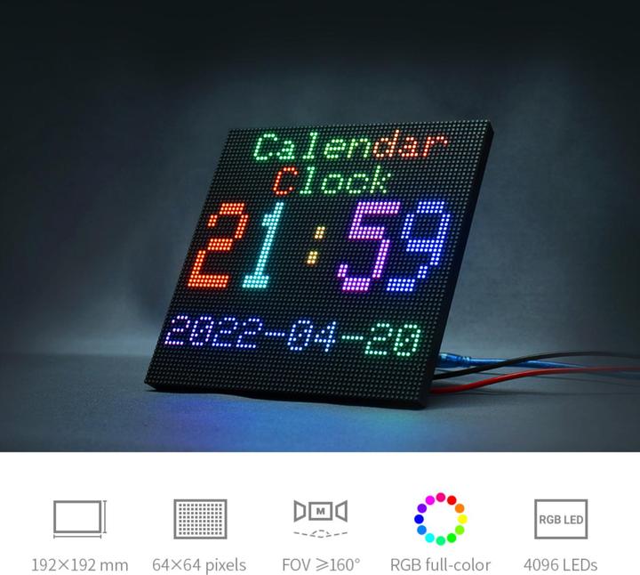 Actual product image WaveShare RGB P3 Matrix Panel 64x64 HUB75