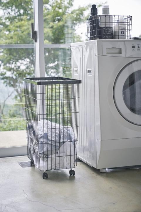 Actual product image Yamazaki Laundry basket with castors TOWER (72 l)