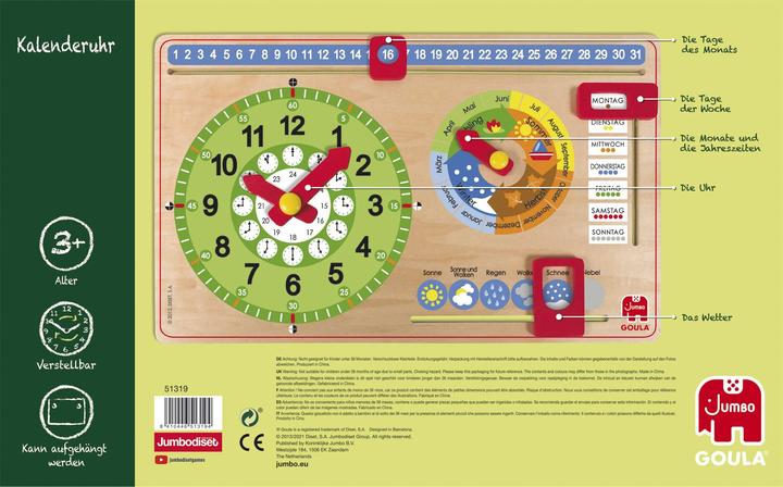 Actual product image Goula Calendar clock small format (German)