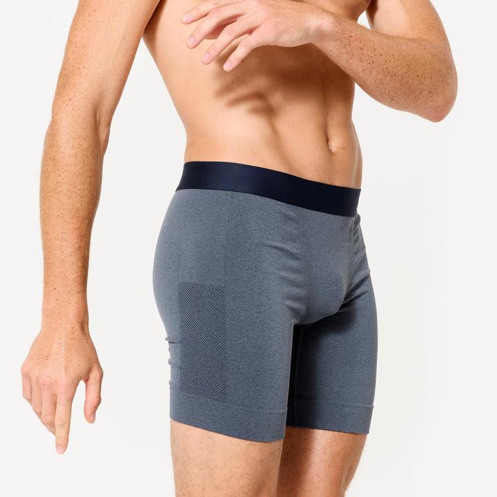 Produktbild Decathlon Lauf-Boxershorts Herren lang nahtlos blau (L)
