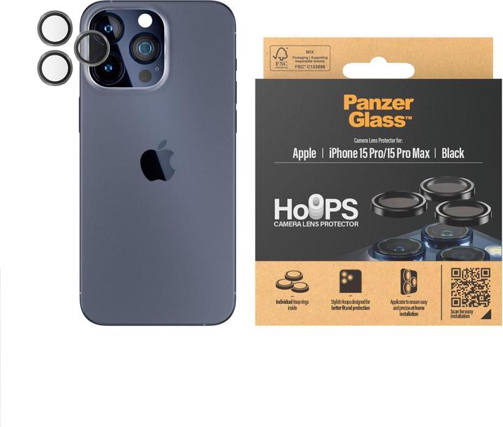 Actual product image PanzerGlass Hoops Camera Lens Protector (1 Piece, Apple iPhone 15 Pro, Apple iPhone 15 Pro Max)