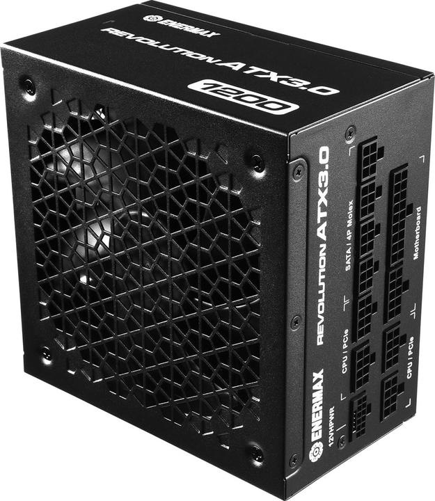 Actual product image Enermax REVOLUTION ATX3.0 Enthusiast Gaming Streaming ATX PSU 1000W 80Plus Gold PCIe 5.0 Ready Full- (1200 W)
