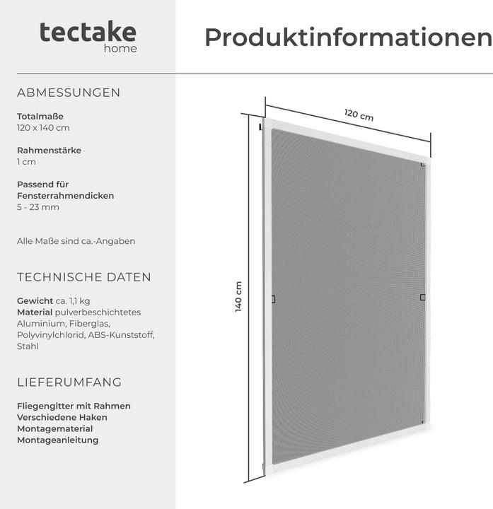 Actual product image tectake Fly screen (120 x 140 cm)