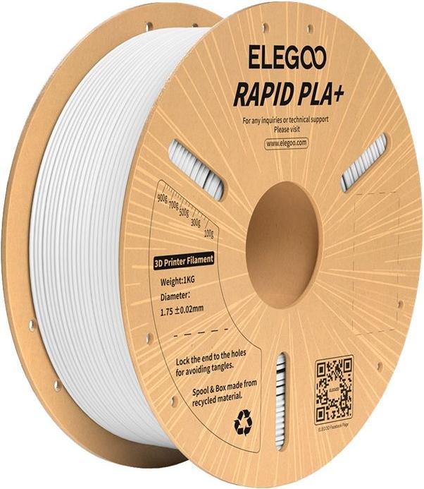 Actual product image Elegoo Filament Rapid PLA+ (White) (PLA+, White)