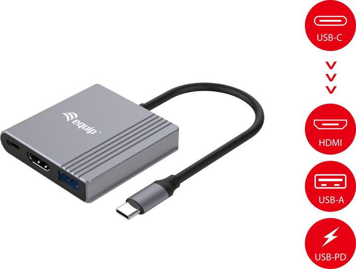 Actual product image equip USB-C Hub (USB-C, 3 Ports)