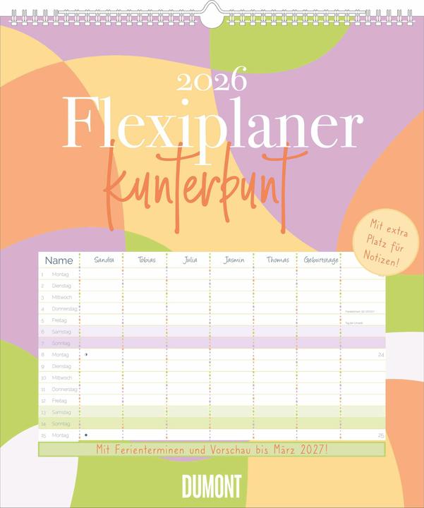 Flexiplaner kunterbunt 2026 (Harter Einband, Deutsch)
