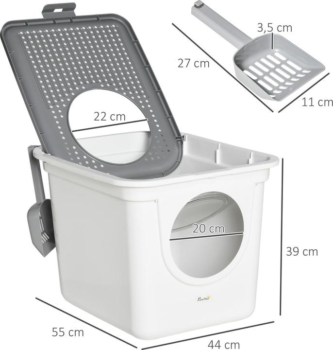 Actual product image PawHut Cat litter tray with scoop (Cat litter box closed)