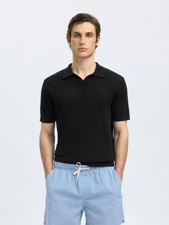 Immagine prodotto Selected Homme Häkel-Look Polohemd aus Strick (M)