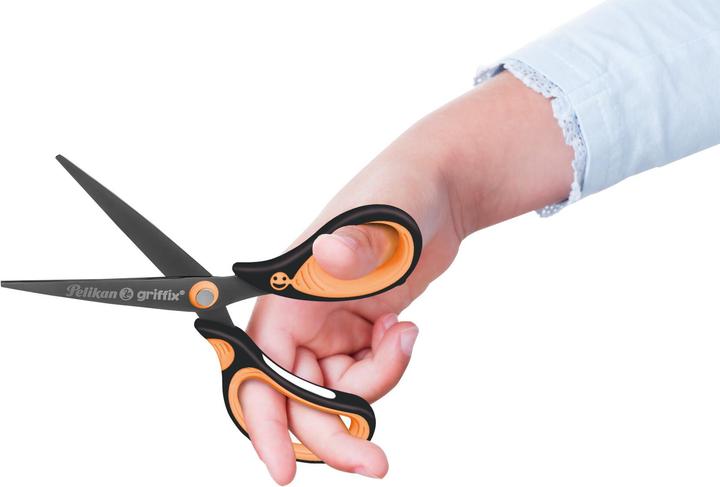 Actual product image Pelikan griffix school scissors, pointed, neon black (15 cm)