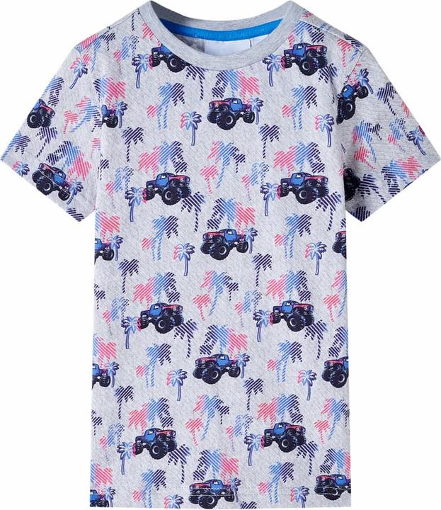 VidaXL Kinder-T-Shirt Grau Melange 128,Material: 100 (128)
