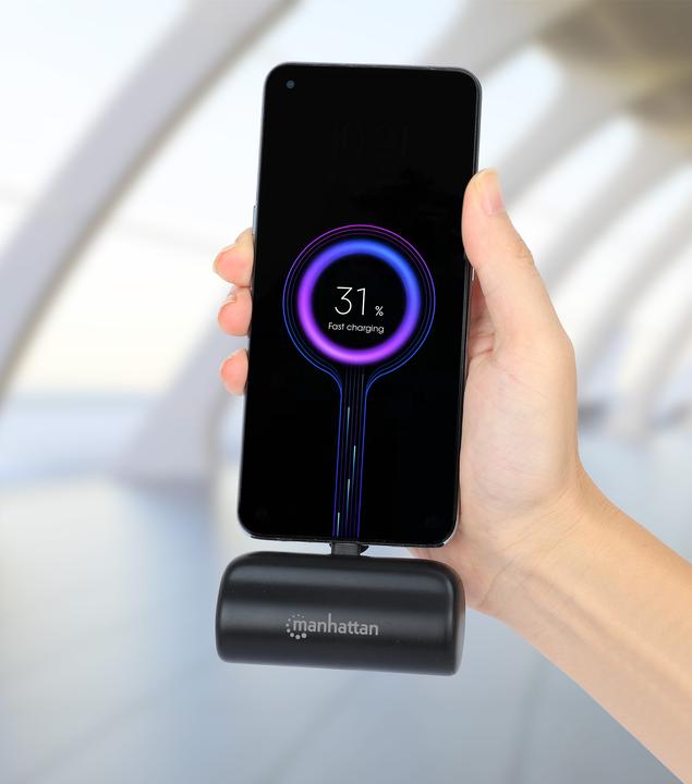 Produktbild Manhattan PD Powerbank 5000mAh Typ-C St. 20W schwarz (5000 mAh, 20 W, 20 Wh)