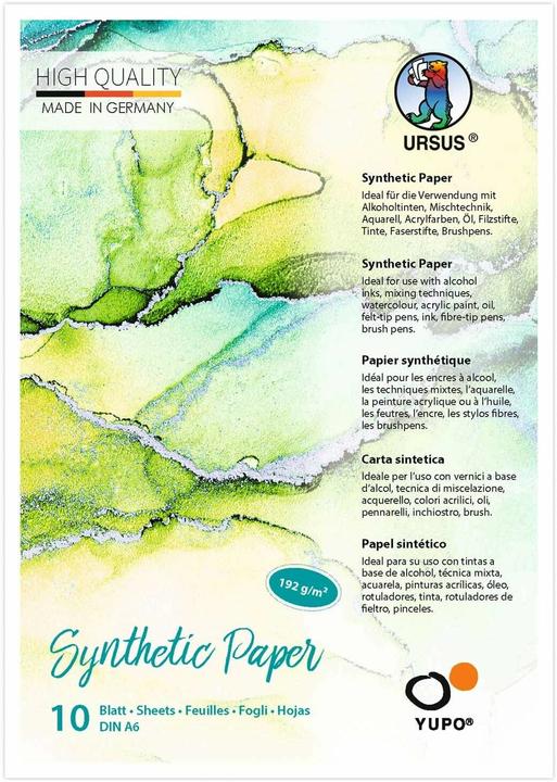 Ursus Blocco da colorare Yupo Sintetico, A6, 10 fogli (A6)