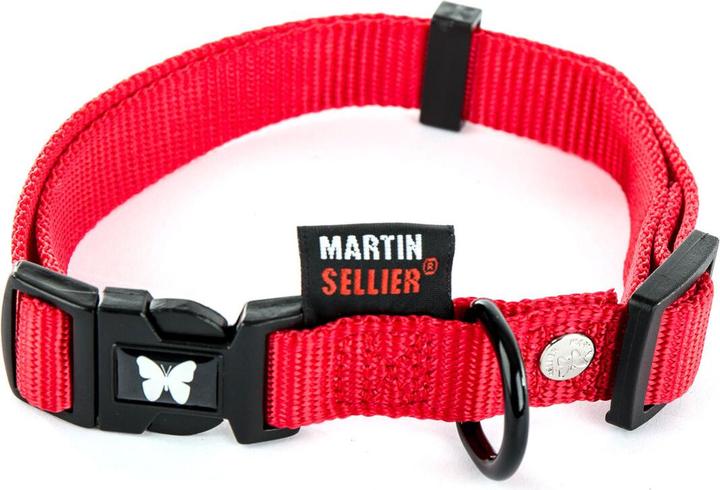 Martin Halsband Verstelbaar Nylon Rood (M, Hund, Allgemein)