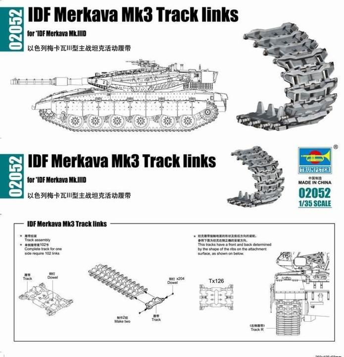Actual product image Trumpeter IDF Merkava Mk3 Track left