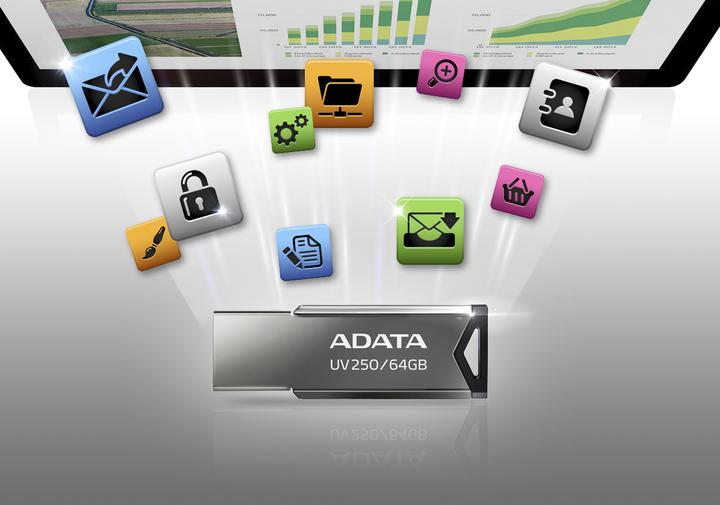 Image du produit Adata Lecteur flash USB 2.0 UV250 16GB BLACK (16 Go, USB-A)