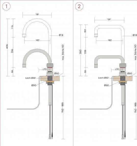 Produktbild Quooker - Wasserhahn Nordic Square single tap COMBI+ verchromt glänzend