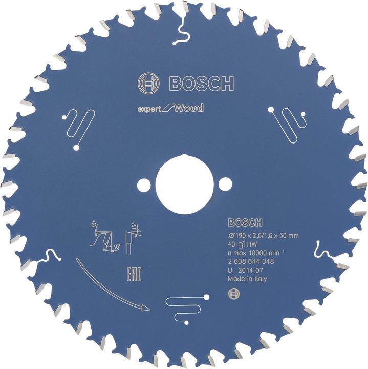 Produktbild Bosch Professional Zubehör Kreissägeblatt Expert for Wood, 190 x 30 x 2,6 mm, 40