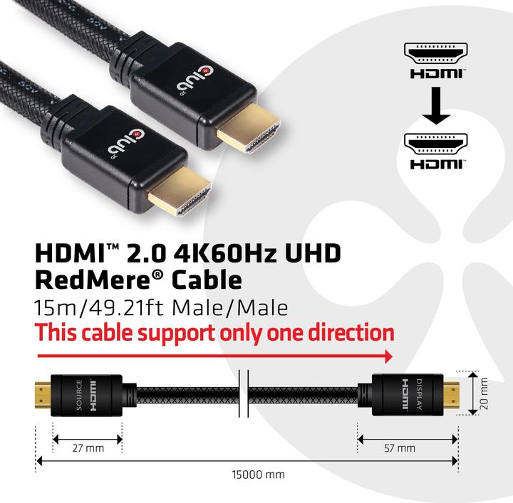 Immagine prodotto Club 3D HDMI (Typ A) — HDMI (Typ A) (15 m, HDMI)